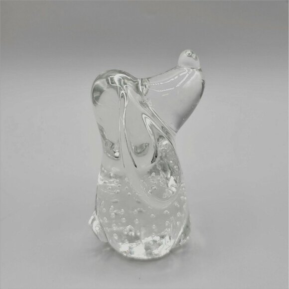 Basset Hound Dog Clear Hand Blown Glass Paperweight Figurine Bubbles 4" - Picture 4 of 7